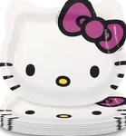 White Hello Kitty Shaped Paper Plates - 8.50" X 7.38" (pack Of 8) Fun... New. Price: $16.99.