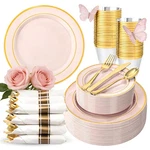 Wdf Partyware 350PCS Pink Disposable Plates Plastic 50GUESTS Pla... New. Price: $79.70.