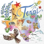 Decoupage Art Craft Cocktail Napkin 5" - Texas, Lone Star State, Landmark New. Price: $11.59.