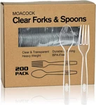 200 Count Plastic Silverware, Heavy Weight Forks Spoons Disposable Utens New. Price: $24.95.