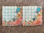 Pioneer Woman Blooming Blue Plaid Floral Paper Napkins Recipe Inside 40 Count New. Price: $18.99.