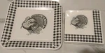 56PC Spode Checkered Turkey Paper Plates 16 And 3-PLY Napkins 40 Nwt New. Price: $19.98.