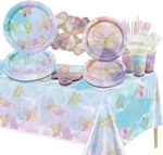 166 Pcs Butterfly Birthday Decorations- Including Paper Plates,napkins New. Price: $22.07.