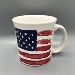 Painted American Flag Java Mug Fiestaware Coffee Cup Red White & Blue New. Price: $79.95.