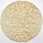 Gold Round Placemats For Dinner Table Set Of 6 Metallic Hollow Out Line Circle New. Price: $25.94.