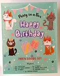 Cat Party Goods Box 43 Pieces Banner Candle Plates Cups Napkins Table Cover New. Price: $7.45.