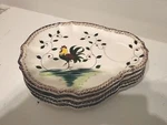 Vtg SET/4 Napco Rooster Party Plates Brown Speck Edge Hand Painted #SD104 Japan Used. Price: $16.00.