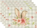 Artoid Mode Buffalo Plaid Bunny Rabbit Ears 12 X 18, Rectangular 4 Pcs, Beige New. Price: $11.94.