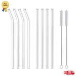 10-PIECE Reusable Glass Drinking Straws 10" X Mm Smoothie For Milk New. Price: $9.53.