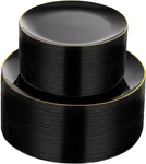 Black & Gold Disposable Plates Set - 100PCS For Parties, Weddings Events New. Price: $64.99.