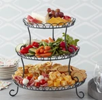 13" 3-TIER Customizable Wrough Iron Appetizer Snacks Cupcakes Treat Stand New. Price: $36.99.
