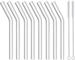 Alink Short Bent Glass Straws, 6 X 10 Mm Reusable Clear Curved Cocktail New. Price: $10.10.