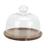 Kvmorze Stand With Glass Dome, 2-IN-1 Acacia Wood Cheese Cupcake Brown New. Price: $45.99.