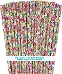Rose Floral Paper Straws - 100 Count (pack Of 1), Pink, White, Yellow New. Price: $14.99.