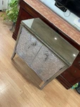 Rare Elegant Cabinet Pier 1 Imports Glass Top Artistic Silver Embossed New. Price: $200.00.