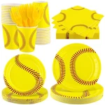 Durony 144 Pieces Softball Paper Plates And Napkins Dinnerware Set New. Price: $19.79.