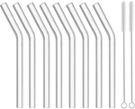 Alink Short Bent Glass Straws, 6 X Reusable Clear 10MM, New. Price: $14.87.