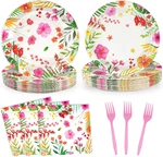 72 Pcs Tropical Luau Party Tableware Supplies, 9 Inch Aloha Hawaiian Disposable New. Price: $23.99.