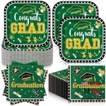 Zhehao Pcs 2026 Graduation Plates And Napkins Set Serve 36 72 Green Gold New. Price: $28.78.