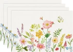 Bonhause Spring Floral Placemats Set Of 4, 12X18 12"W 18"L, New. Price: $9.03.
