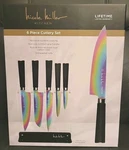 Nicole Miller 6-PIECE Cutlery Rainbow Knife Set Nonstick Coating W/acrylic Stand New. Price: $49.50.