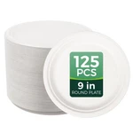 100% Compostable 9 Inch Paper Plates, 125-PACK Disposable Party (bp.... Price: $14.20.