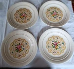 4 Salem Petit Point Rose Plates Dinner Victory 23 K Gold Doily Used. Price: $14.29.