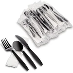 Black Individually Wrapped Plastic Cutlery Set - Disposable Heavy Weight Uten... New. Price: $43.06.