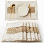 Fexia Boho Placemats Set Of 6, Macrame Table Decor Farmhouse Brown New. Price: $30.99.
