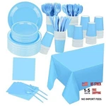 229PCS Light Blue Party Supplies Set Paper Disposable Plates Cups Sky New. Price: $37.75.