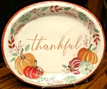 8CT Thanksgiving Pumpkin Perfect Harvest 12X10 Oval Disposable Paper Plates AA87 Open. Price: $14.99.
