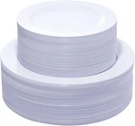 Plastic Plates Piece White Disposable Heavy Duty Dinner Salad Kire 120PCS New. Price: $59.99.