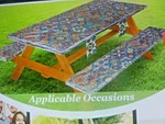 Wrakus Vinyl 6 Ft Fitted Picnic Table And Bench Covers Green Palm Leaves New. Price: $17.99.