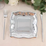 25 Square 7" Disposable Dinner Dessert Paper Plates Embossed Scroll Trim Party New. Price: $12.75.