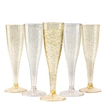 Matana 120 Silver & Gold Glitter Plastic Champagne Flutes, 5 Oz Champ... New. Price: $41.55.