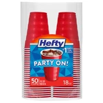 Hefty Party On Disposable Plastic Cups, 50 Count, 18 Oz Red New. Price: $13.55.