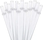 Dakoufish 15 Inch Long Reusable Clear Plastic Replacement Drinking Straws For 12 New. Price: $21.99.