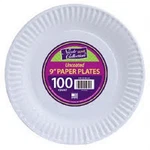 100CT Uncoated 9" White Paper Plates Nicole Home Collection Round Disposable New. Price: $18.99.