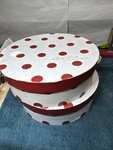 7-ROSANNA 8" Salad Plates Red Dots Set Of 4 In One Box And 3 Another New. Price: $32.00.