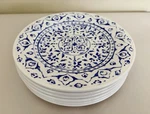 Six (6) Members Mark Melamine Indochine Medallion 8.5" Dia Salad Plates Used. Price: $24.99.