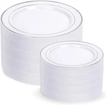 200 Pcs Silver Plastic Plates - Disposable Party Include 100 Dinne New. Price: $65.97.