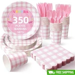 Party Tableware Set 50 Guests Disposable Plates Cups Napkins Cutlery Supplies Us New. Price: $39.50.