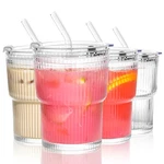 Icesip 13OZ Tumbler With Lids And Straws Ribbed Drinking Glasses Cup Leak New. Price: $35.32.