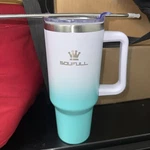 40 Tumbler With Handle Straw Lid, 100% Leak-proof Oz, /7 Open. Price: $21.00.