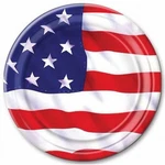 American Stars And Stripes 7-INCH Dessert Plates For Patriotic Parties (8/PKG) New. Price: $21.10.