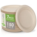 Ecovita 100% Compostable Paper Plates 7 In. 150 Disposable New. Price: $40.52.