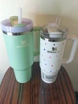 Stanley Quencher H2.0 Tumbler Set 40OZ Green White Star Insulated Handle Straw New. Price: $40.00.