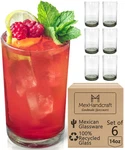Clear 14 Oz Drinking Glasses (set Of 6), Hand Blown Mexican Glassware, Recycl... New. Price: $105.00.