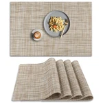 Homedge Pvc Non-slip Heat Resistant Placemats Set Of 4 Linen Yellow New. Price: $11.76.