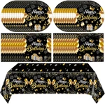 Black And Gold Party DECORATIONS,41PCS Happy Birthday Plates Napkins Set Inc New. Price: $25.39.